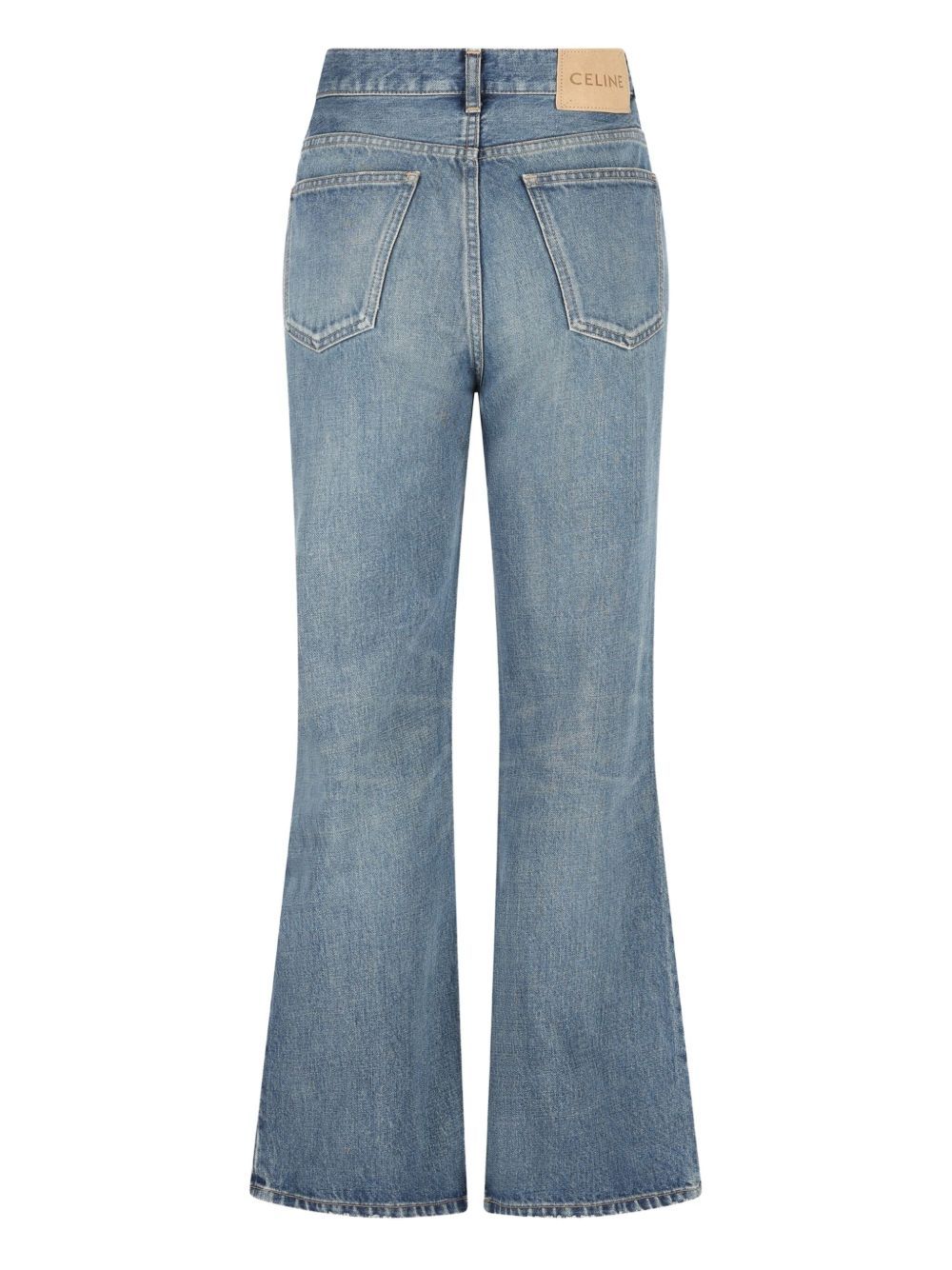 Celine Waistband Denim Trousers In Gray