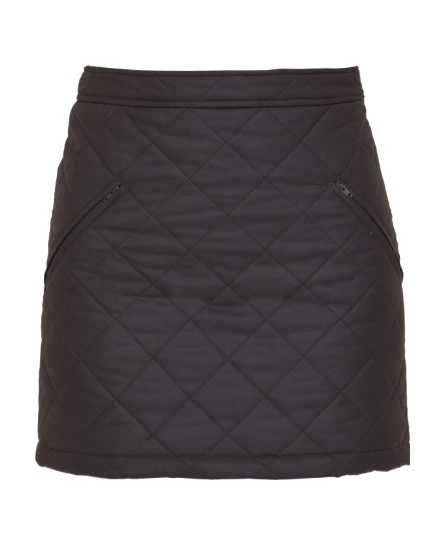 Burberry Dark Brow Cotton Mini Skirt In Black