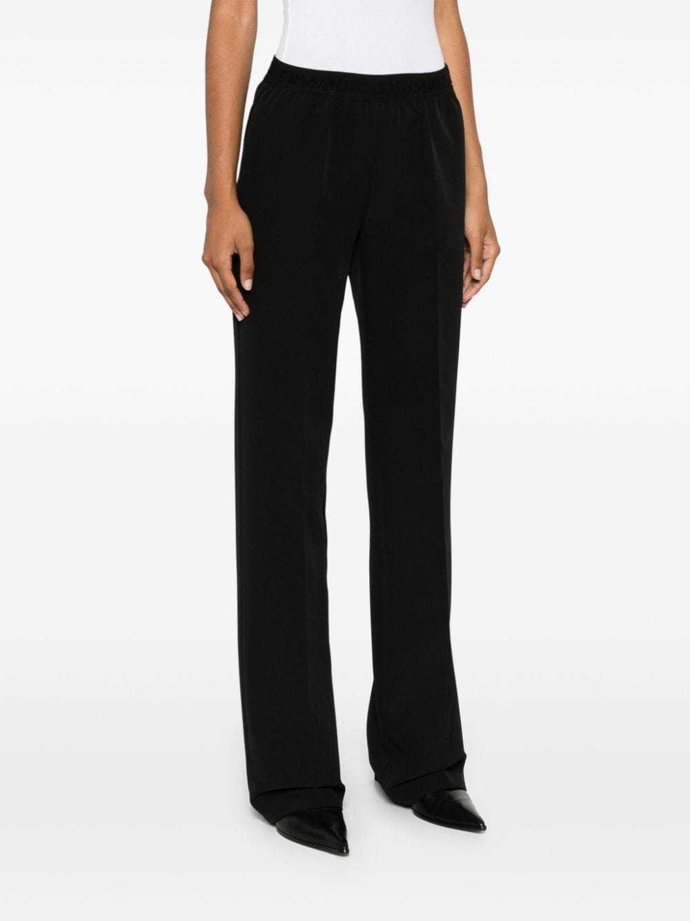 Ermanno Firenze Black Logo-waistband Cady Trousers In Black