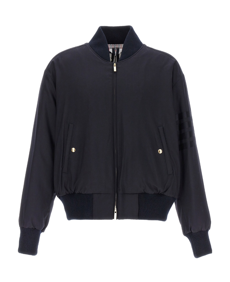 Thom Browne Black Down 4-bar Football Sideline Parka In Black