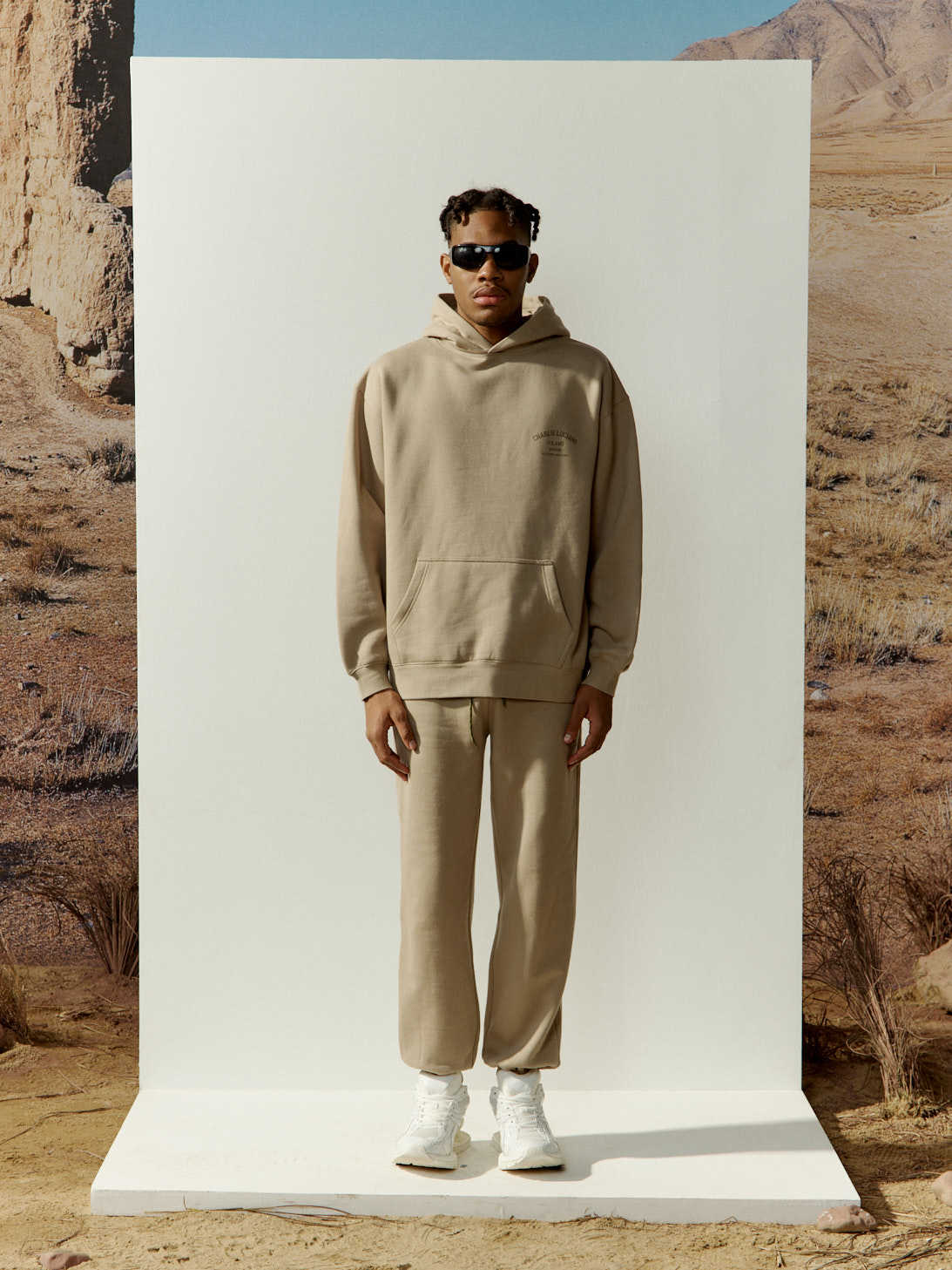 Charlie Luciano Logo Hooded Hooded Hoodie In Brown