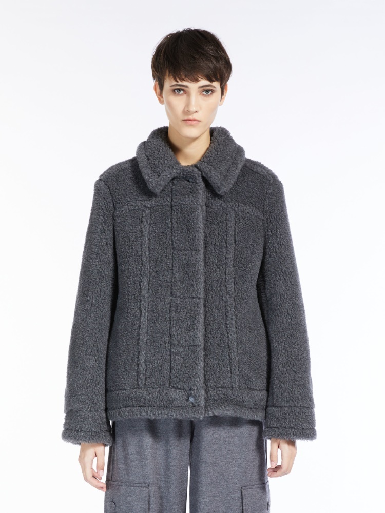 Shop Max Mara Short Casual Jacket In Gray