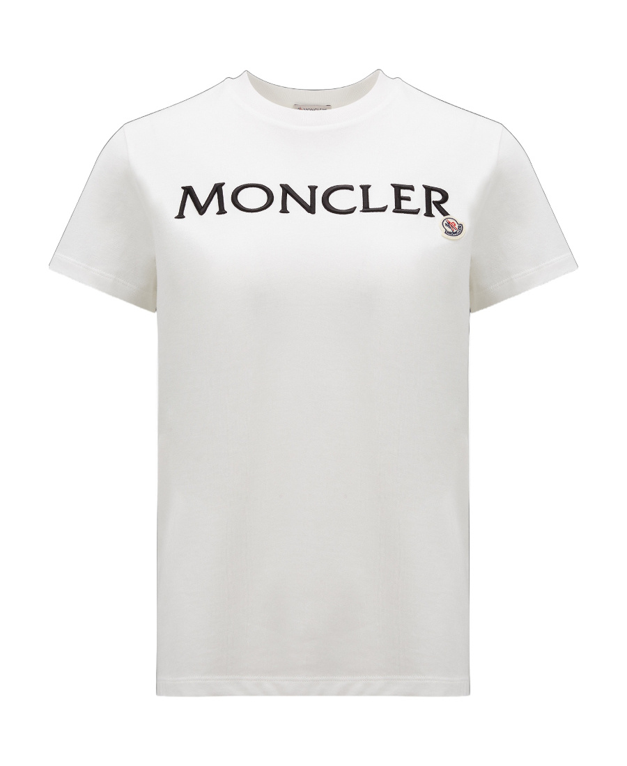 Moncler Regular Logo Patched T-shirt In White