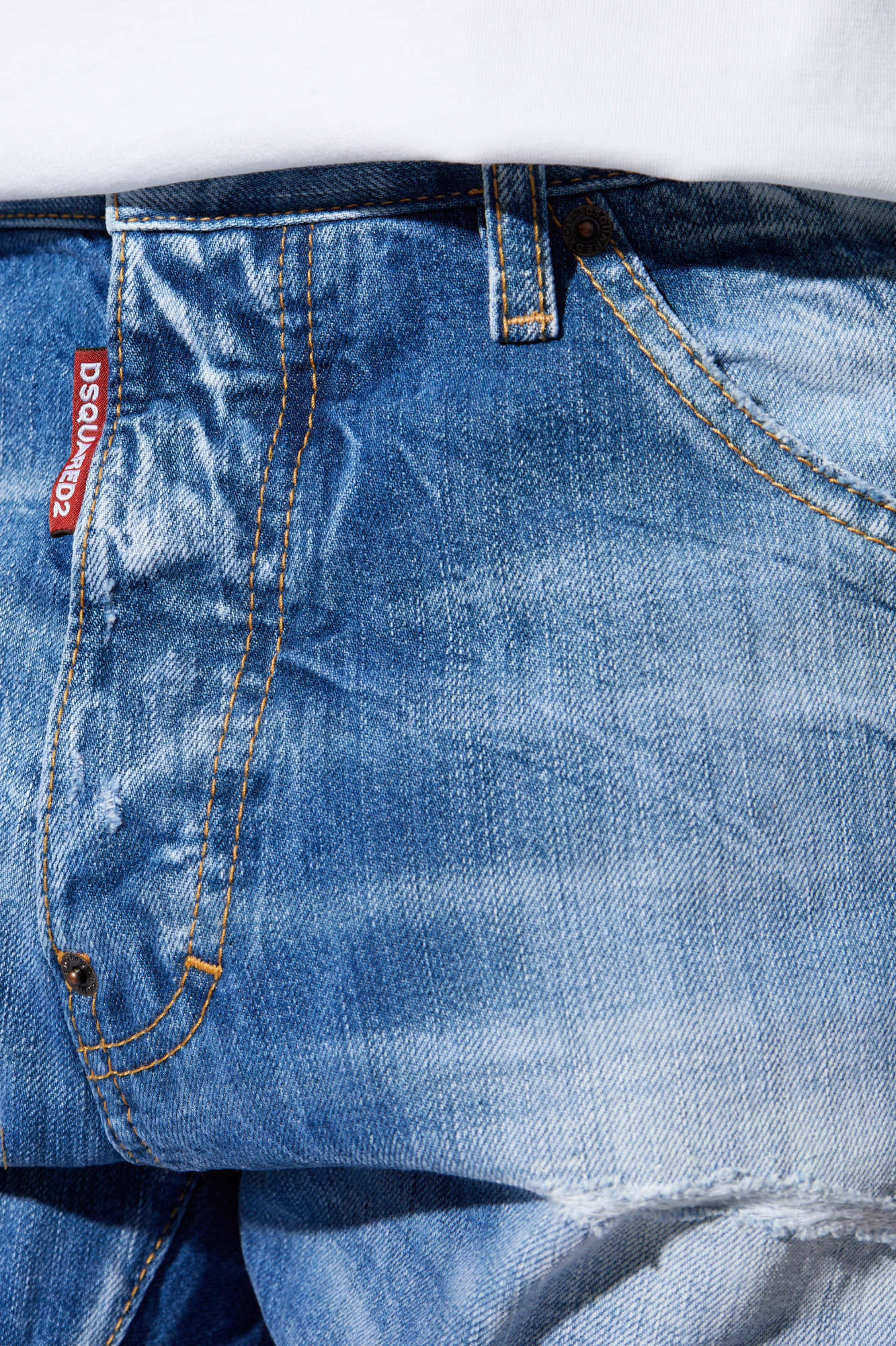 Dsquared2 Cool Guy Distressed Straight Jeans In Blue