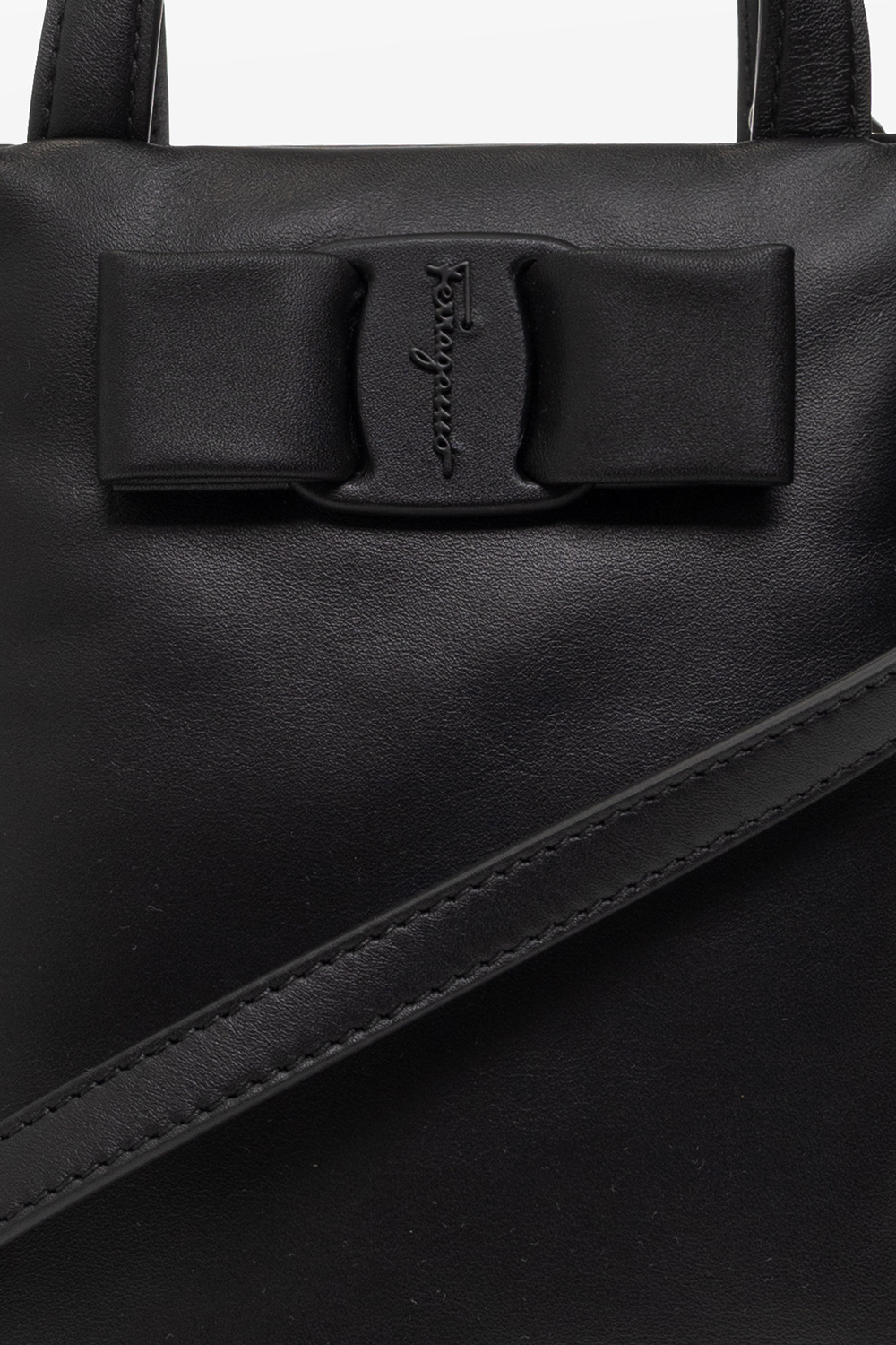 Ferragamo Salvatore Mini Viva Top Handle Bag In Black In Black