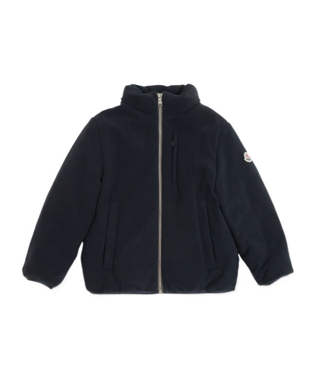 Moncler Zipper Down Jacket In Blue