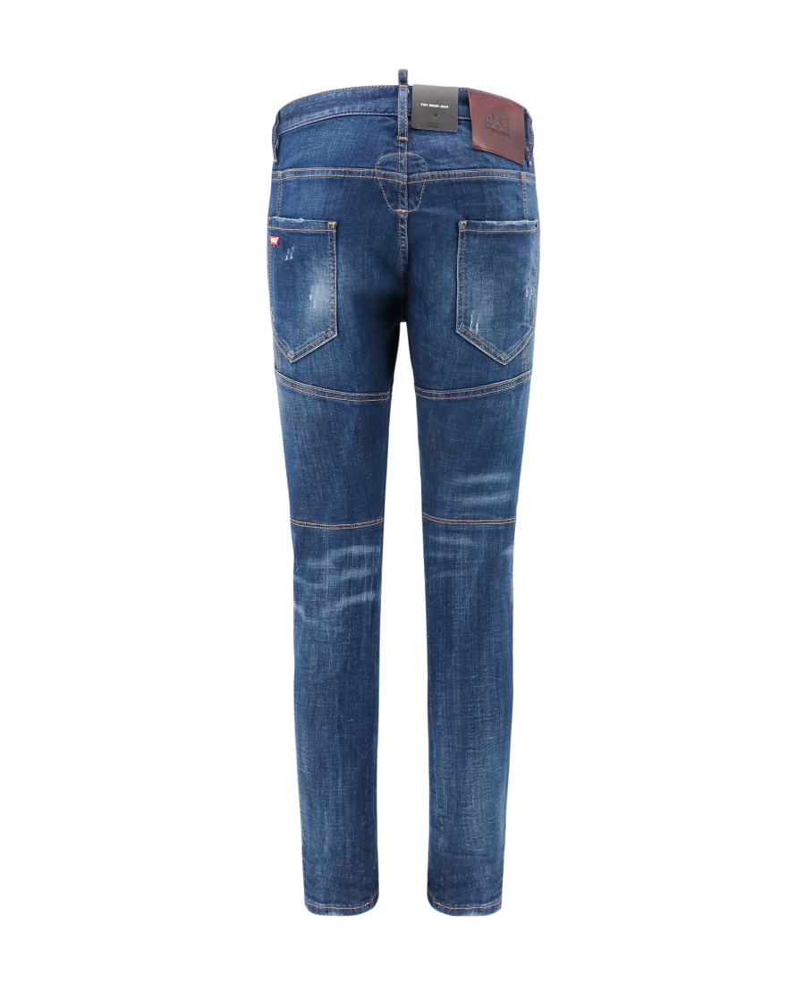Dsquared2 Tidy Biker Distressed-effect Jeans In Blue