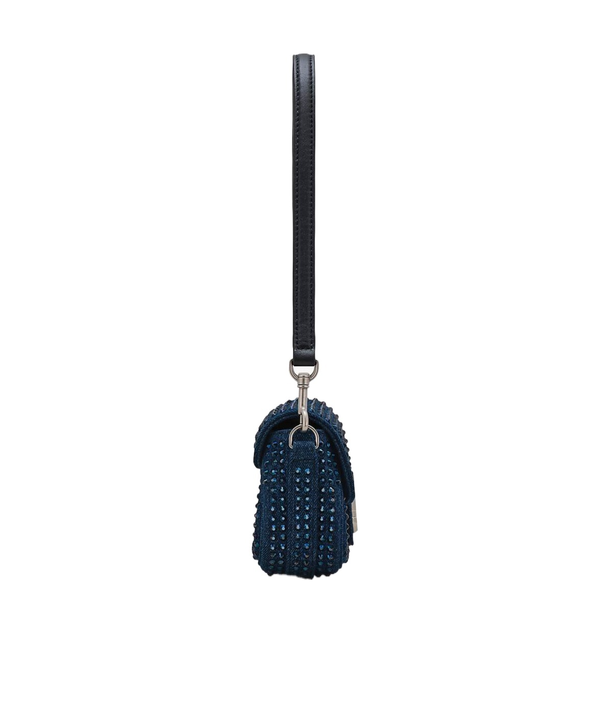 Marc Jacobs The Crystal Denim Clover Shoulder Bag In Black