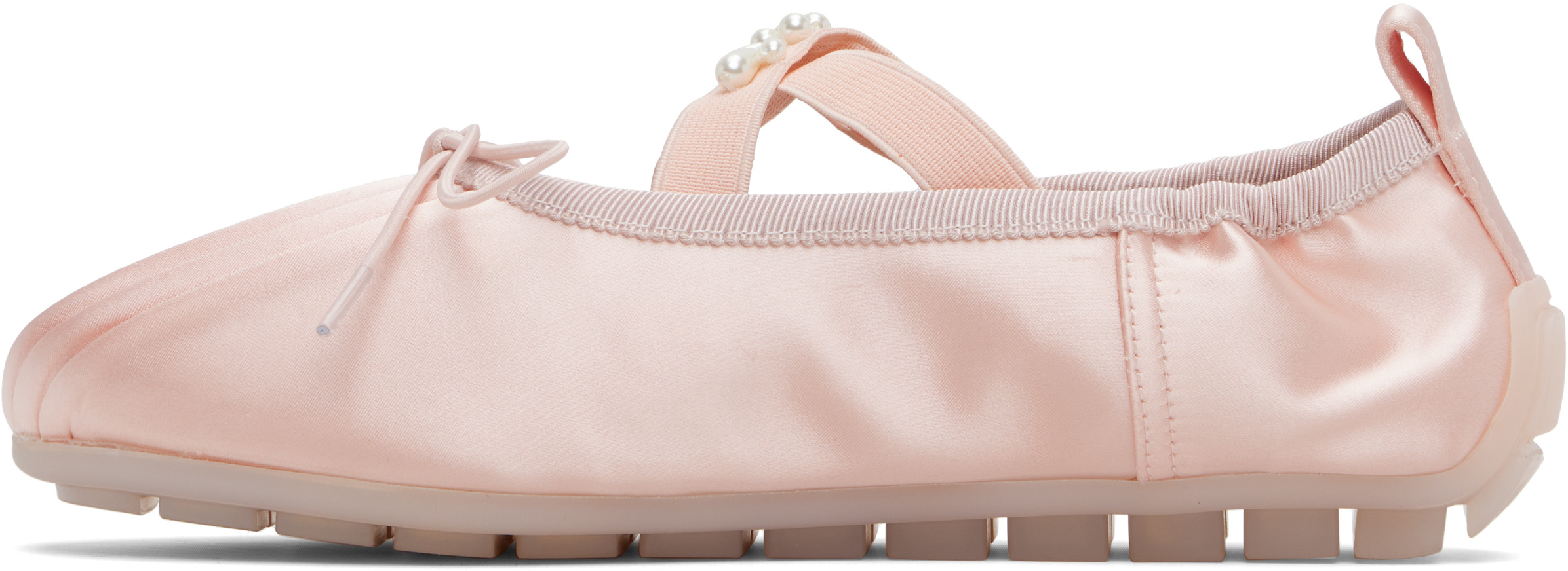 Simone Rocha Ballerina Grip Satin Ballet Flats In Pink