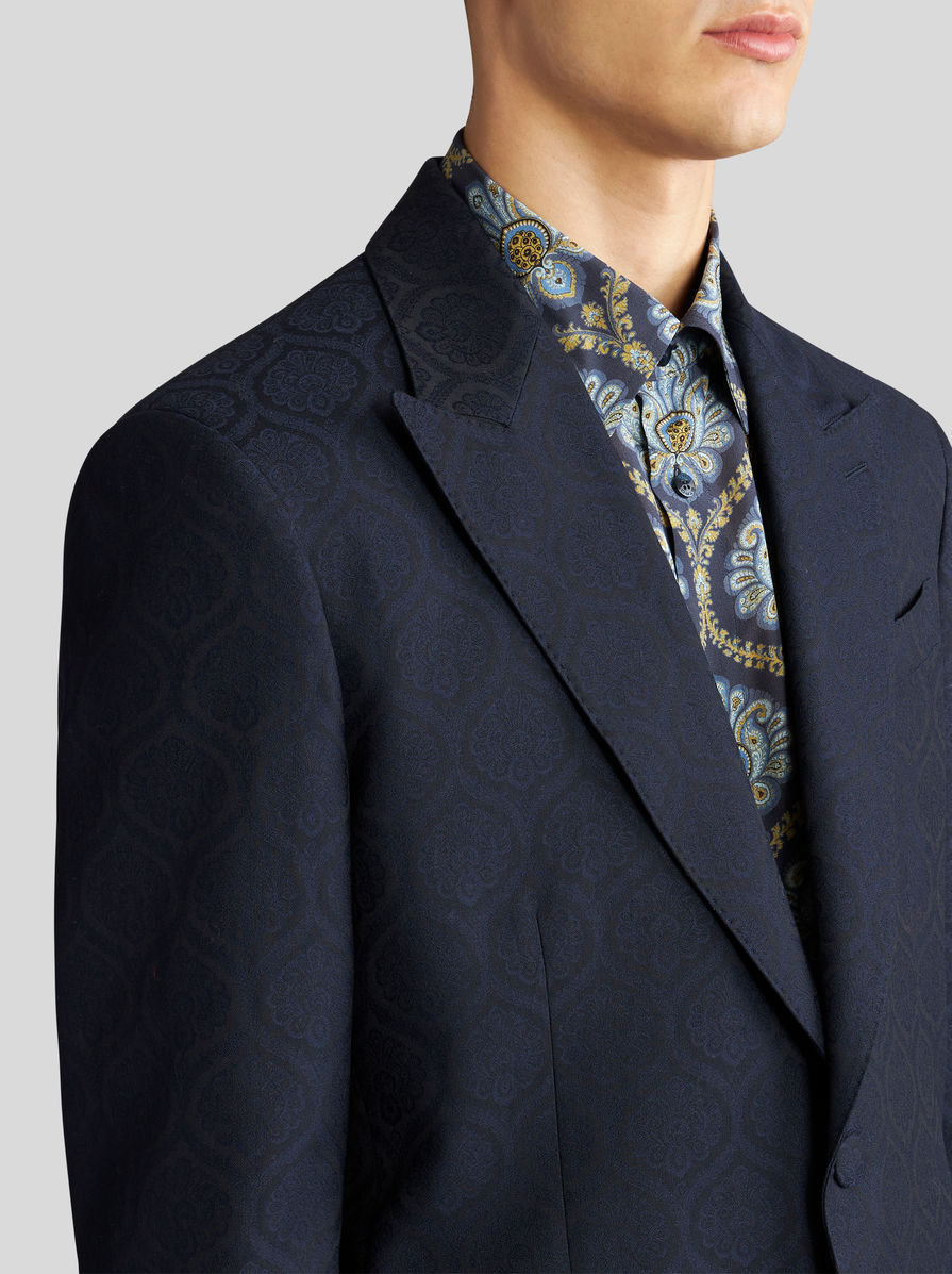 Etro Peak-lapels Single-breasted Blazer In Black