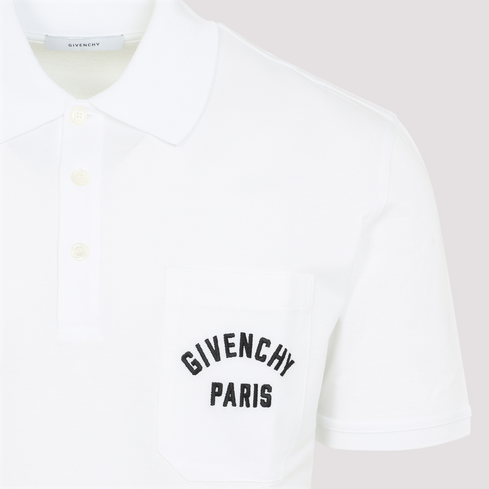 Givenchy Polo Shirt With Short Sleeves And Chest Pocket In White