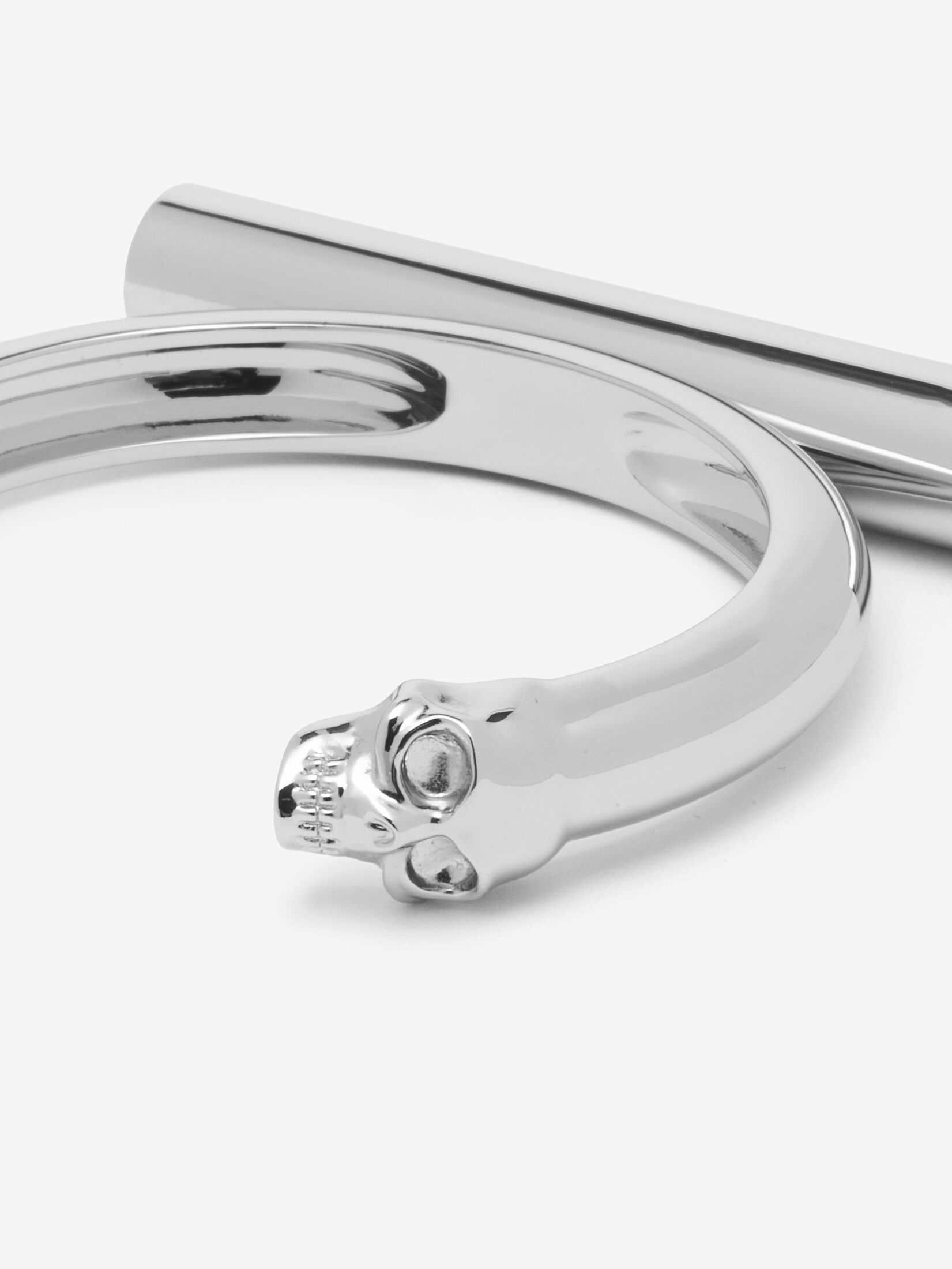 Alexander Mcqueen Crossbar Cuff Bracelet In White