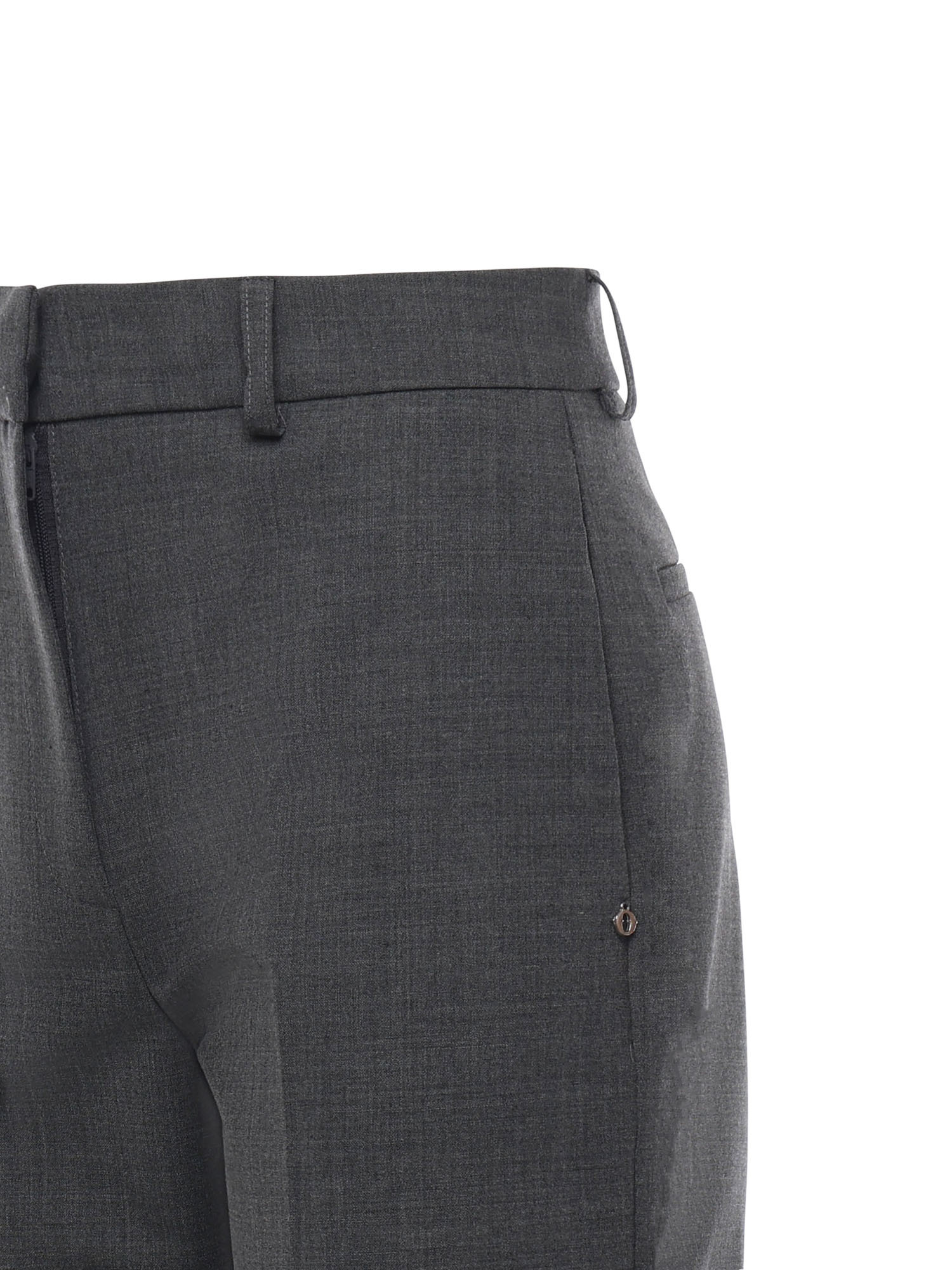 Ottod'ame Indented Casual Pants In Gray