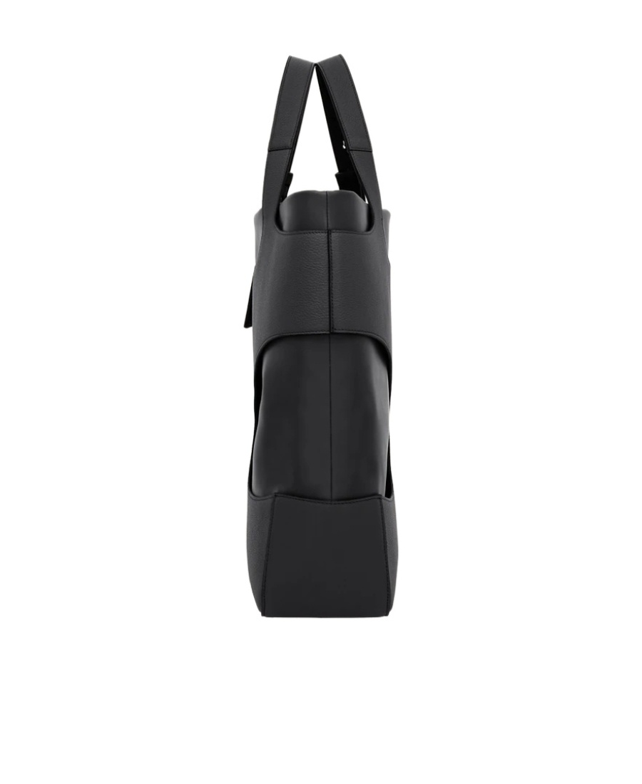 Shop Ferragamo Hollowed-out Logo Handbag In Black