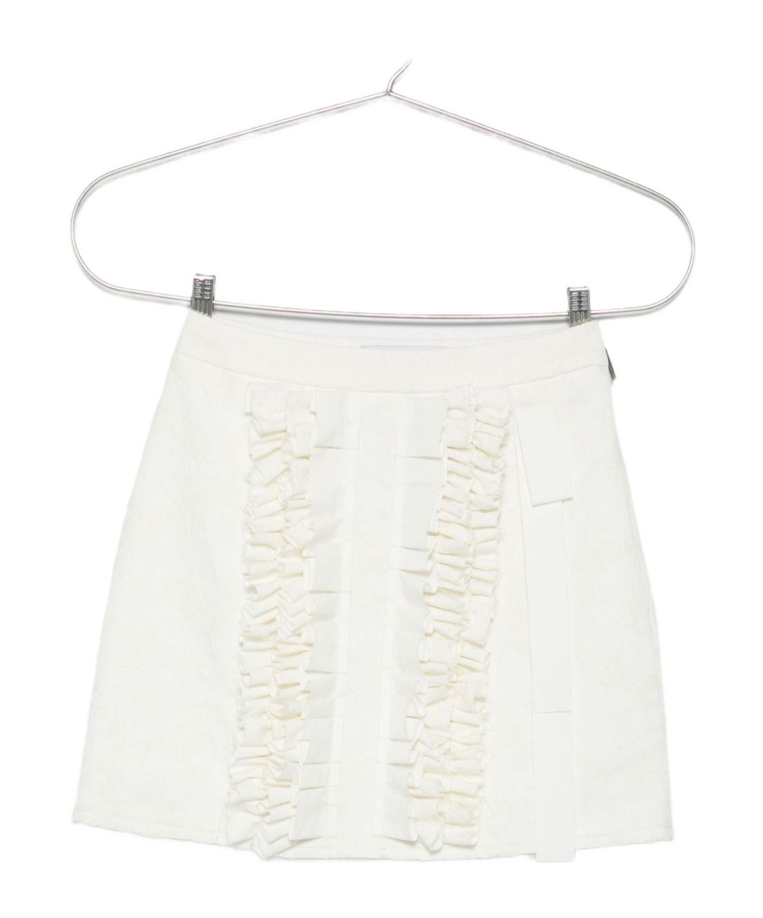 Msgm Ruffled Mini Skirt In Neutral
