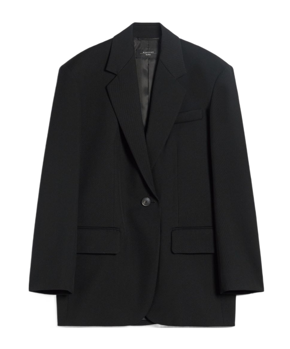 Max Mara Long-sleeved Suit Coat In Black