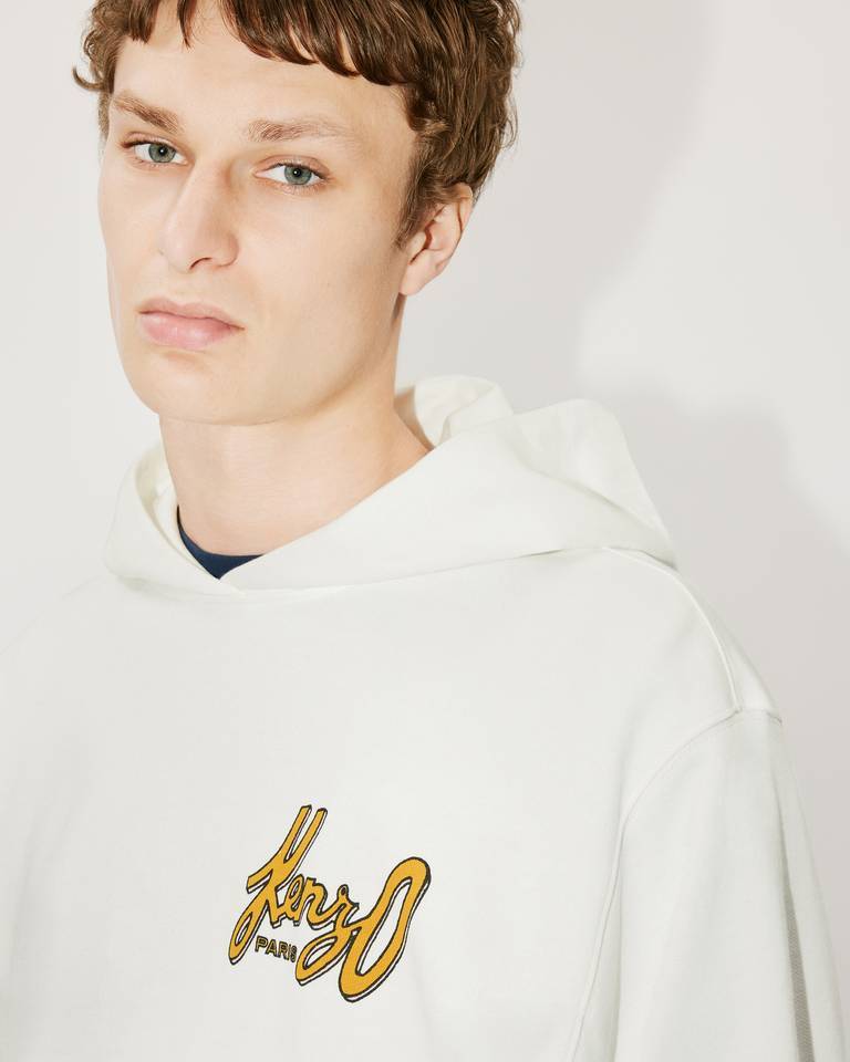 Kenzo Archive Logo Cotton Hoodie In White