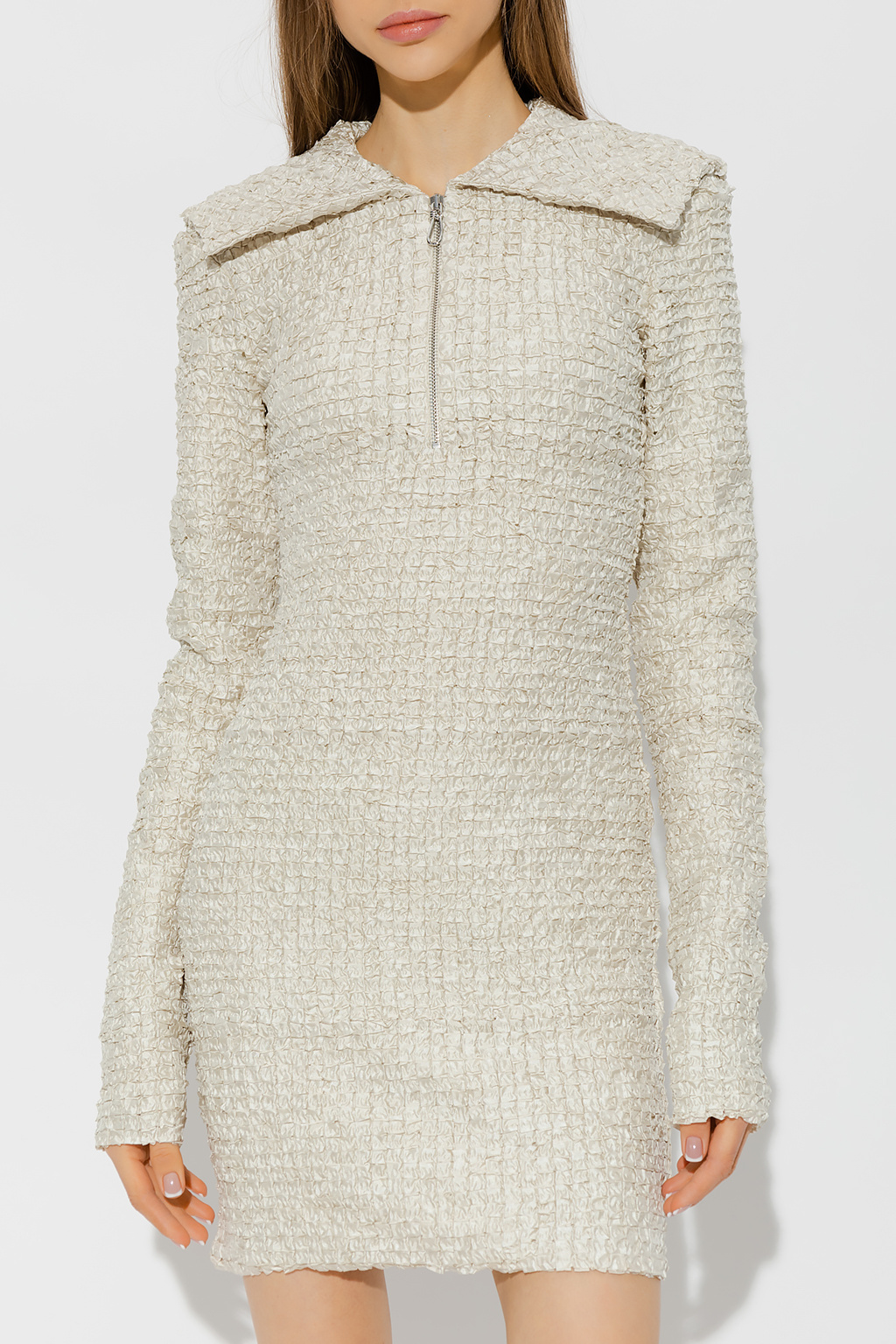 Nanushka Dribbled Ribbon Minidress In White