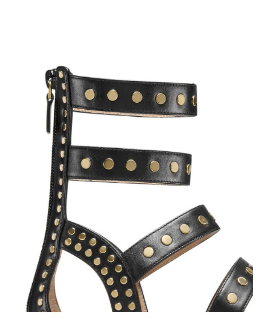 Stuart Weitzman Stud-embellished Open-toe Sandals In Green