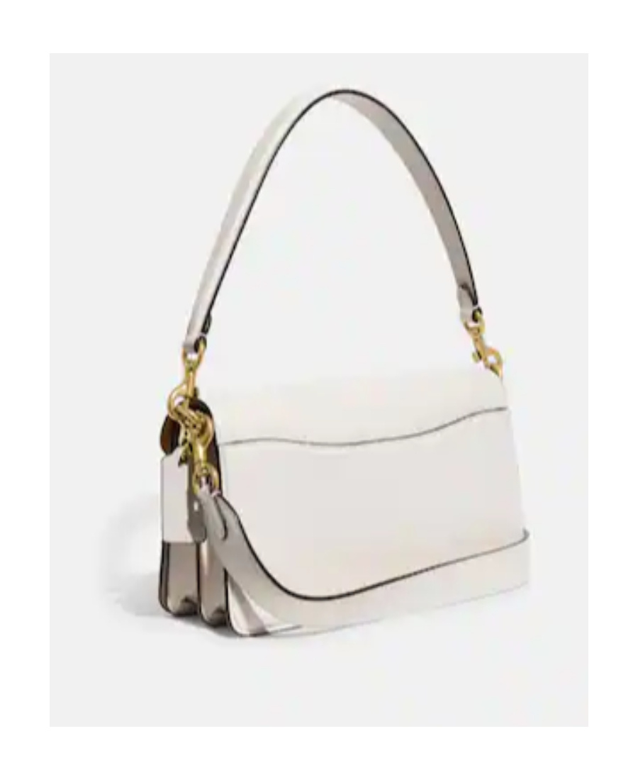 Coach Polished Pebble Leather Tabby Shoulder B In White
