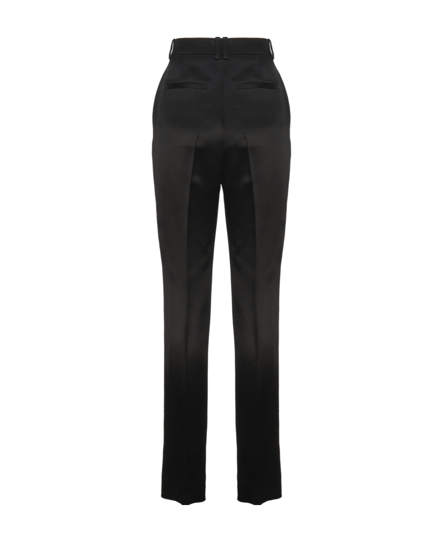 Saint Laurent Slim Fit Mid-rise Trousers In Black