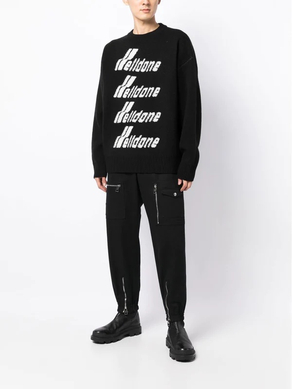 We11 Done Logo-embroidered Jumper In Black