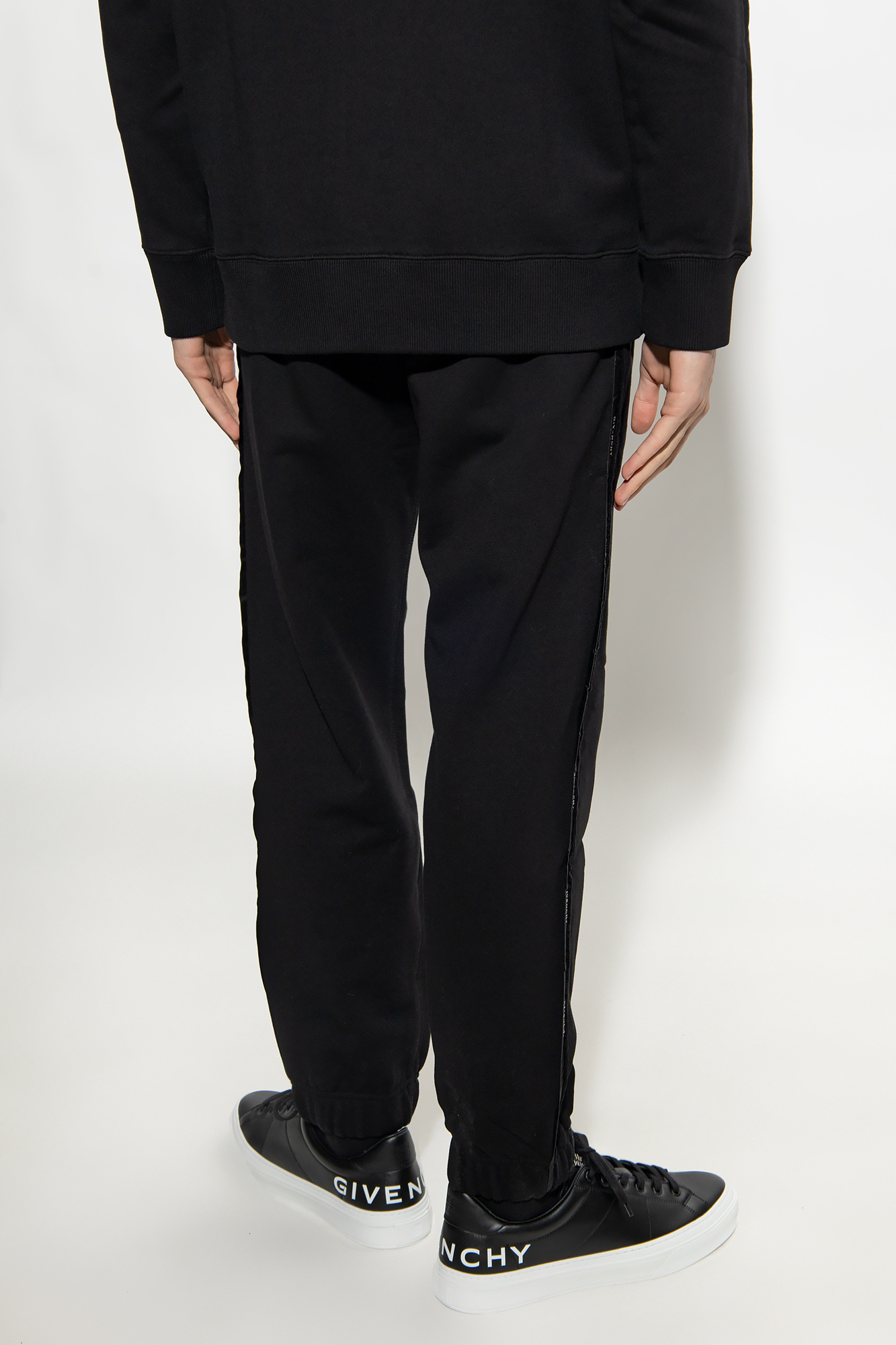 Givenchy Logo Tape Sweatpants In Black