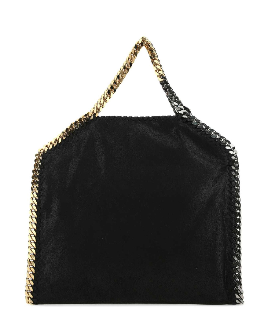 Stella Mccartney Women Black Shaggy Deer Falabella Fold Over Handbag In Black