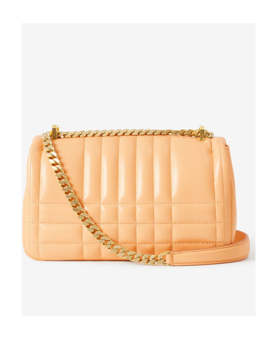 Burberry Mini Lola Quilted Leather Shoulder Bag In Orange