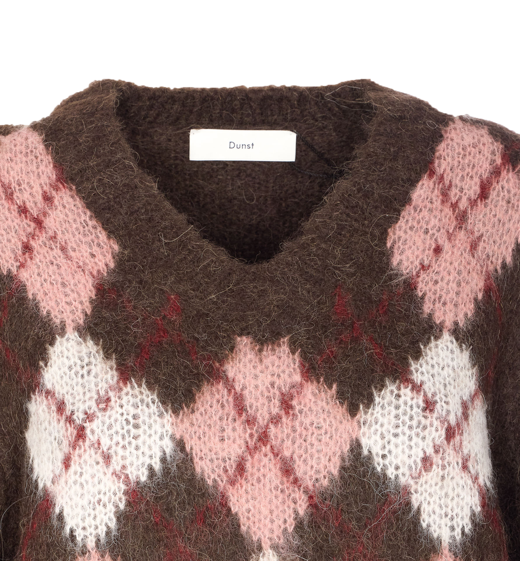 Dunst Striped Crew-neck Sweater In Brown
