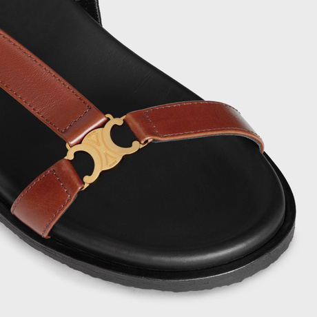 Celine Round-headed Flat Sandals In Black