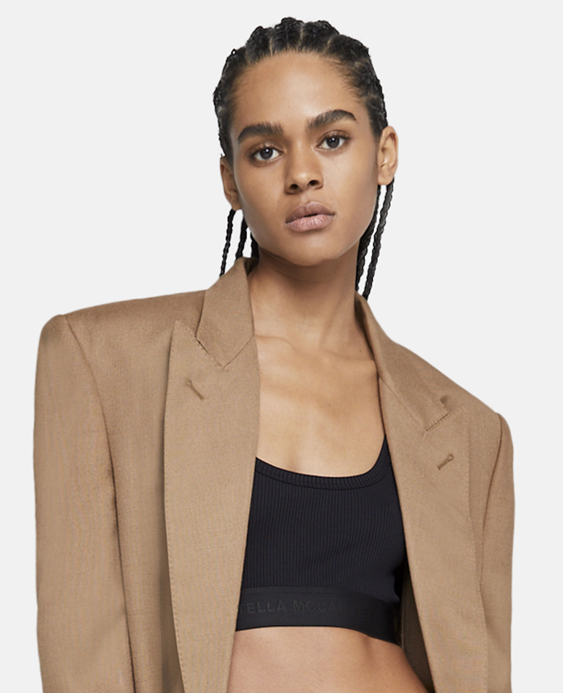 Stella Mccartney S-wave Tape Crop Top In Black