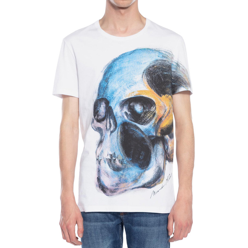 Alexander Mcqueen Skull Printed T-shirt In White