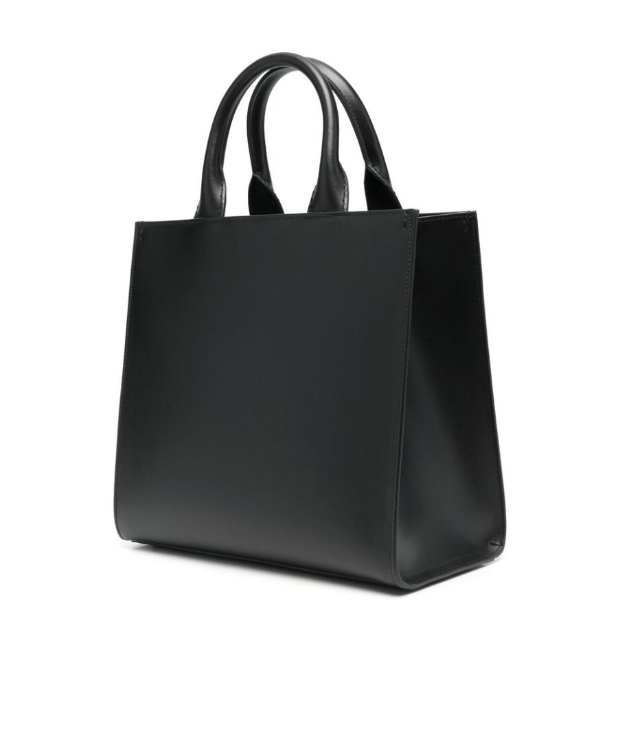 Dolce & Gabbana Dg Logo Leather Tote Bag In Black