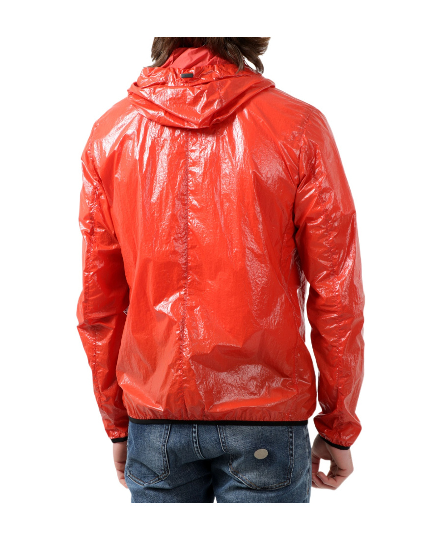 Herno High-shine Logo-patch Jacket In Orange