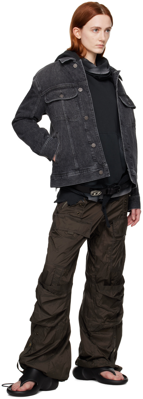 Diesel B-inlay Leather Belt In Black