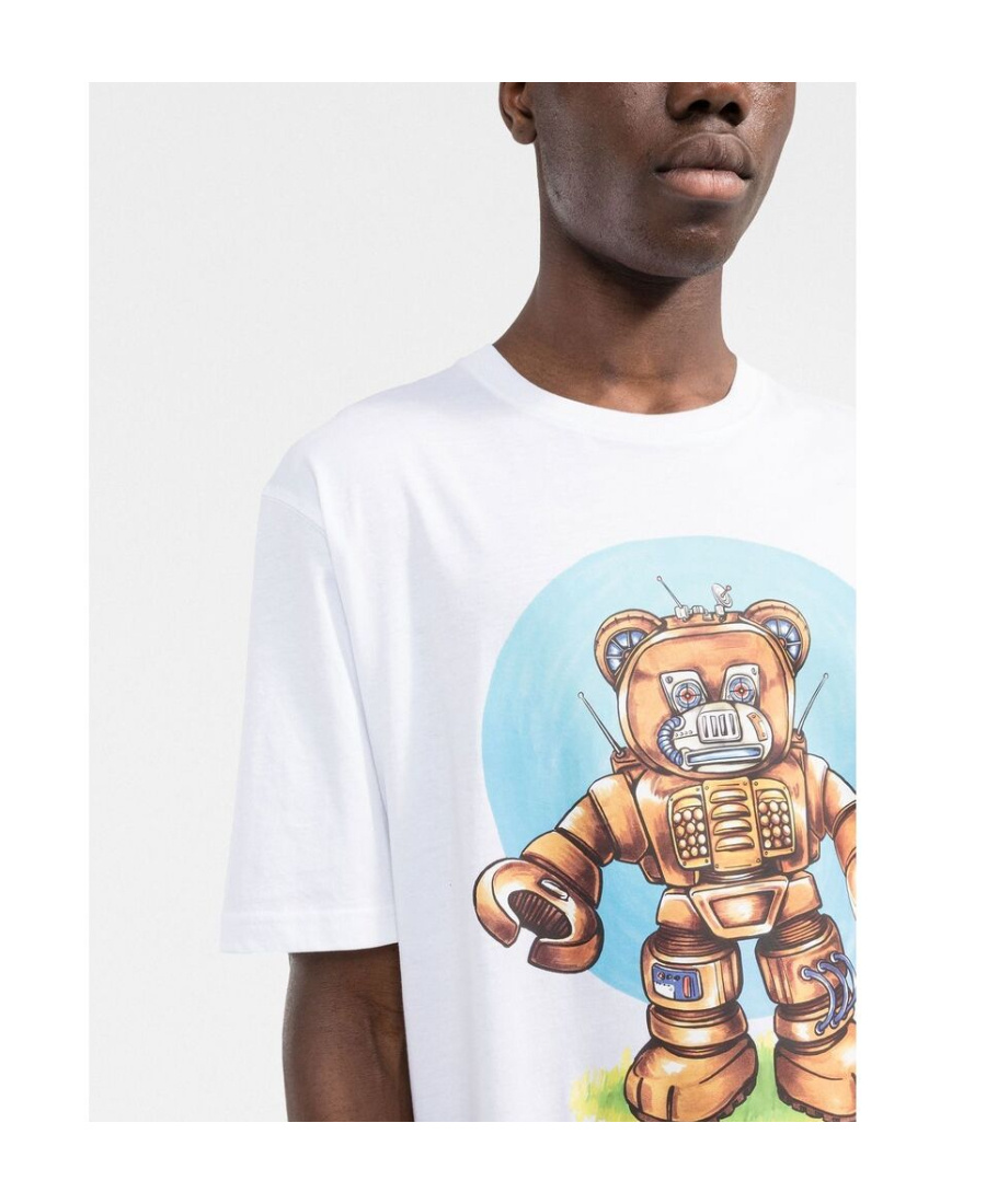 Moschino Robot Teddy T-shirt In White