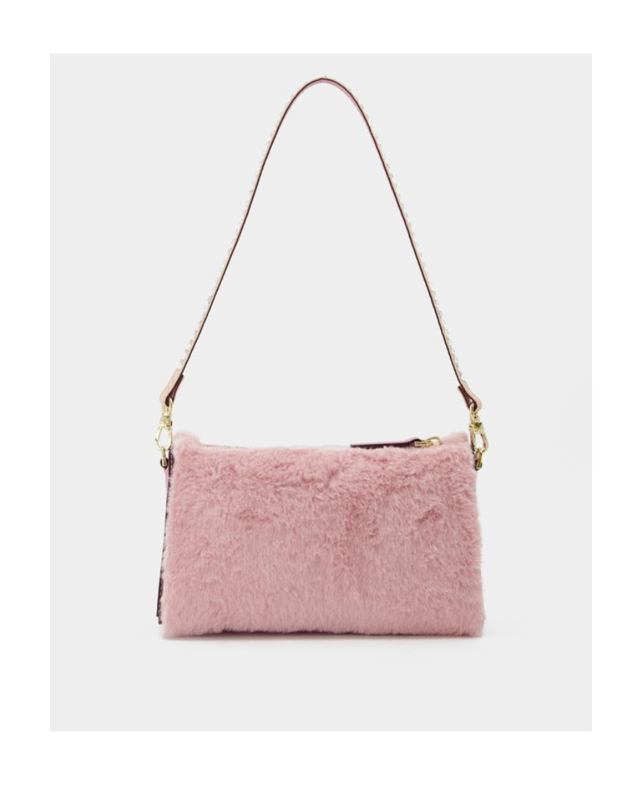 Manu Atelier Mini Fur Shoulder Bag In Pink