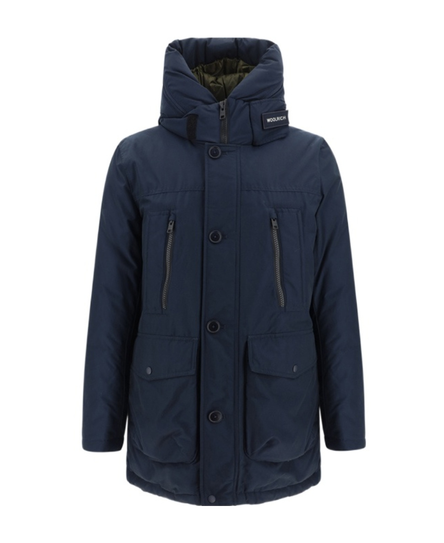Woolrich Midnight Blue Cotton Down Jacket In Blue