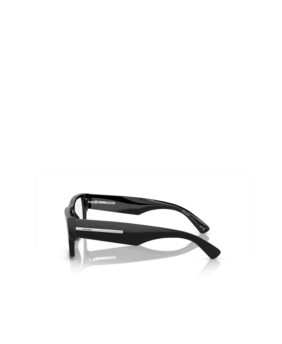 Prada Logo-print Rectangle-frame Glasses In Black