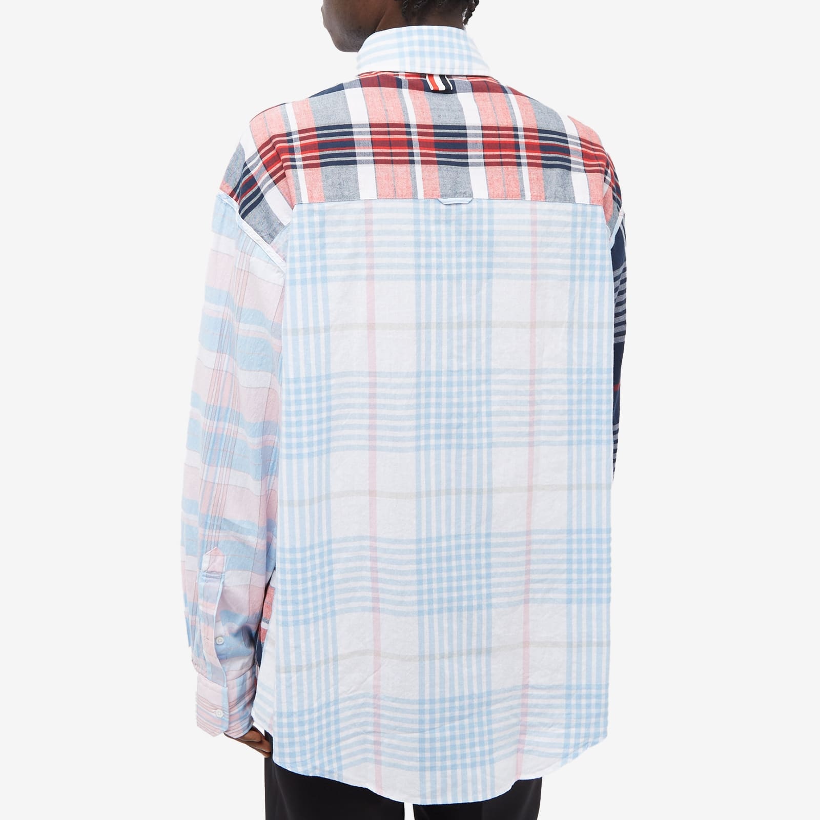 Thom Browne Plaid-check Long-sleeve Shirt In White