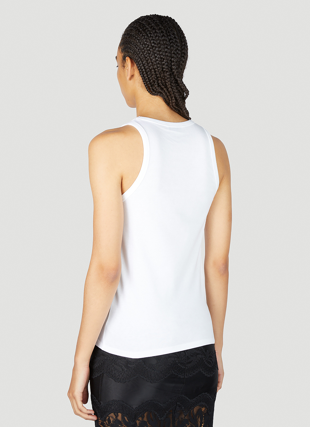 Rabanne Logo-devoré Cotton Tank Top In White