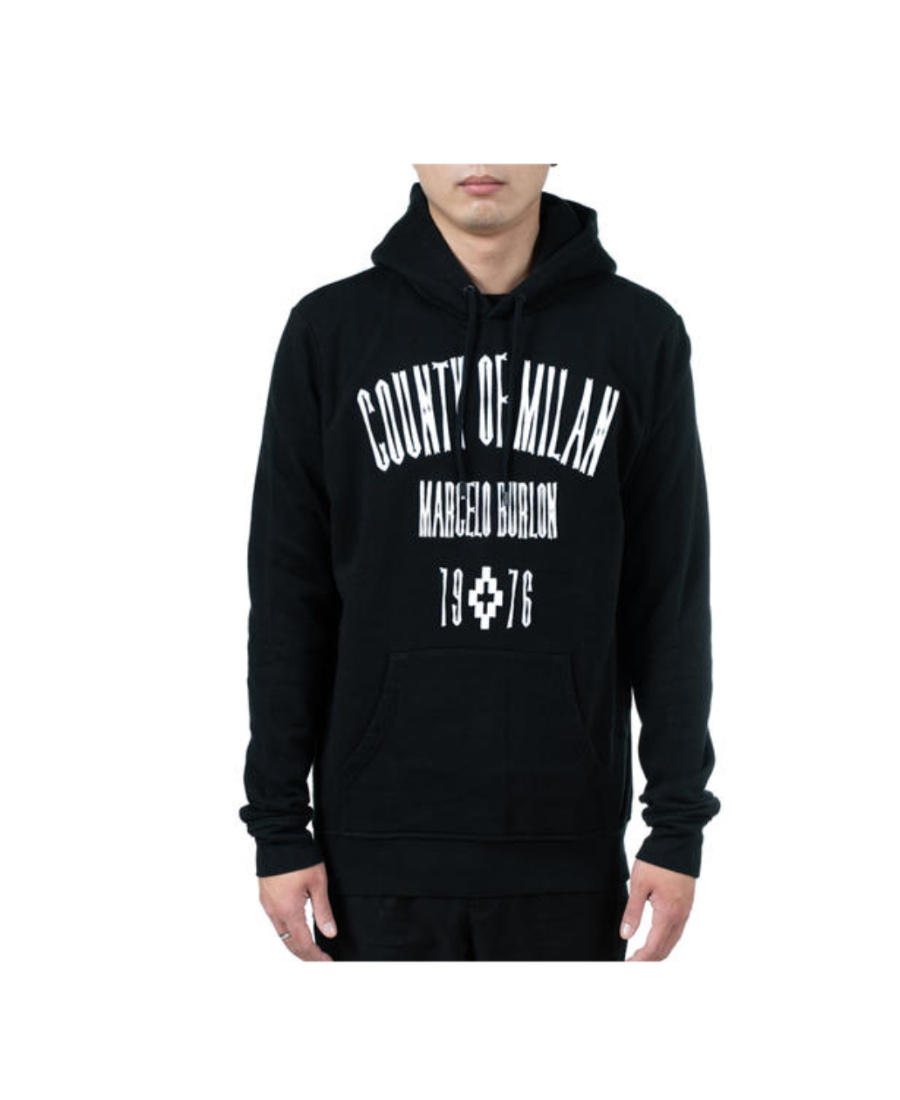 MARCELO BURLON COUNTY OF MILAN LOGO PRINTED HOODED SWEATER