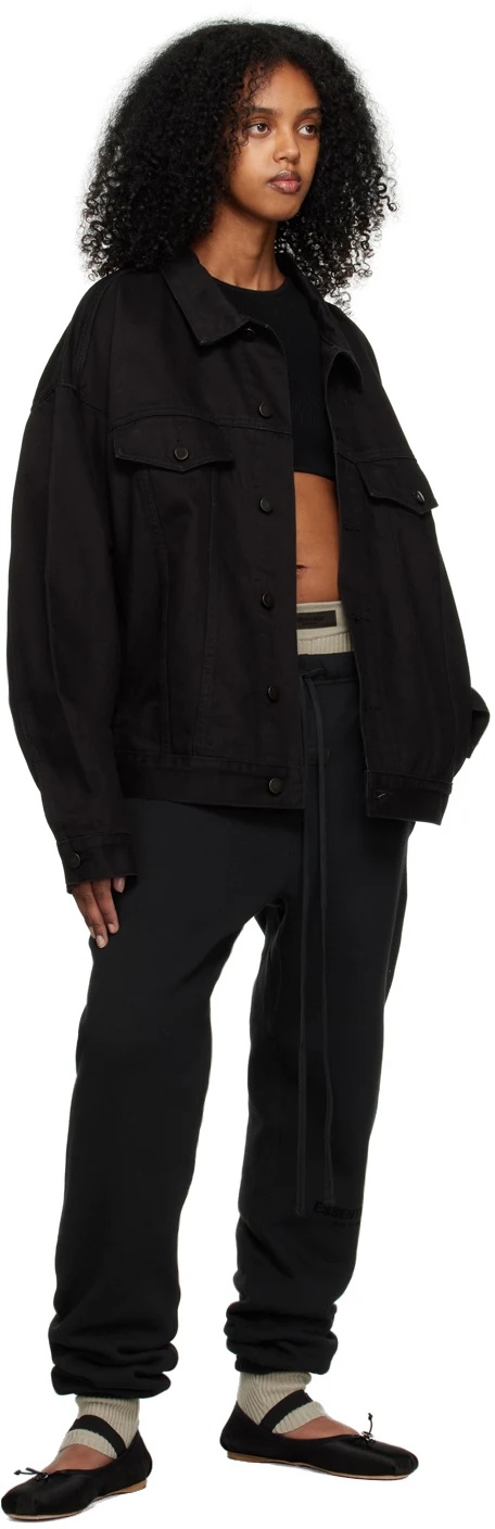 Essentials Button-fastening Denim Jacket In Black