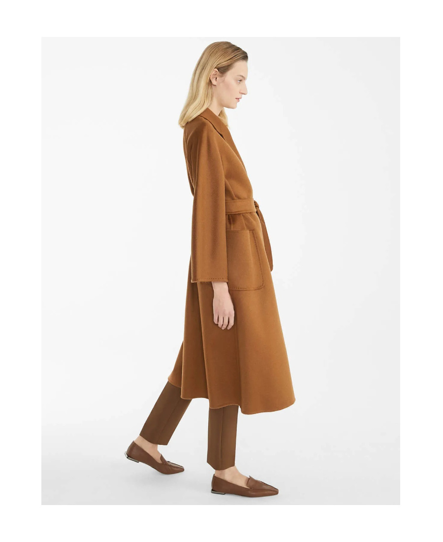 Max Mara Belted Waist Camel Coat With Detachable Belt In Brown