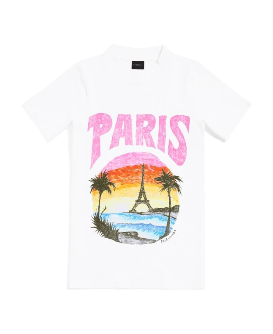 Balenciaga Graphic Printed Crewneck T-shirt In White