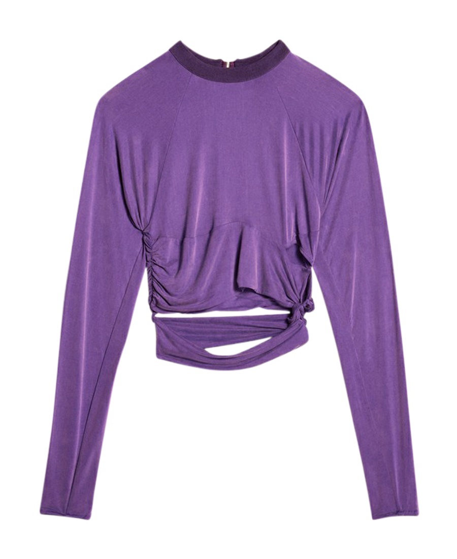 Jacquemus La T-shirt Espelho Cut-out Crop Top In Purple