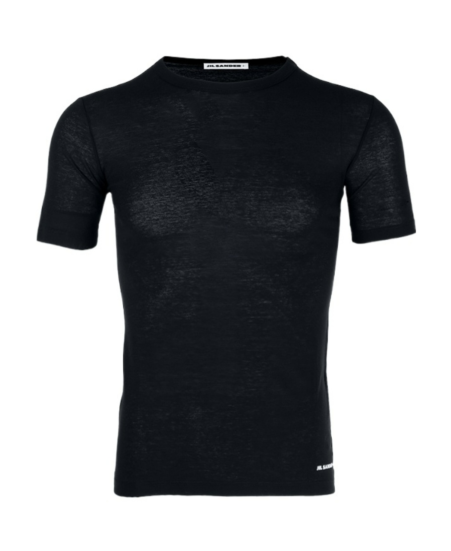 Jil Sander Logo-print Hem T-shirt In Black