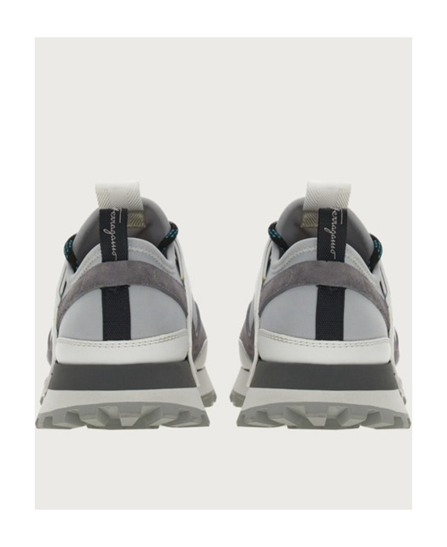 Ferragamo Lace-up Low-top Sneakers In Gray