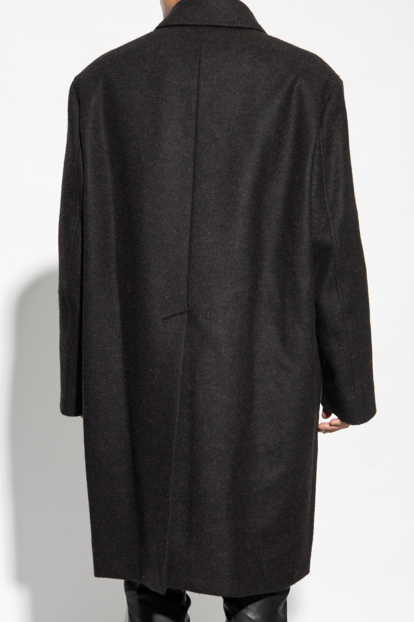 Rick Owens Jumbo Virgin Wool Single-breasted Coat In Black
